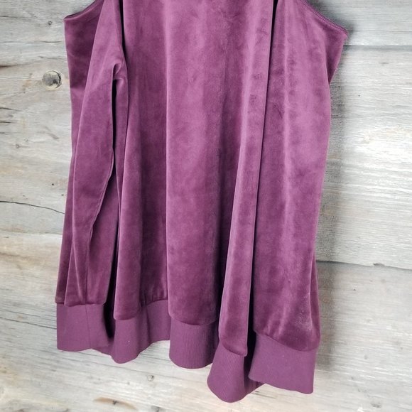 Burgandy Cold Shoulder Sweatshirt XL Torrid Sz 1 - Picture 2 of 5